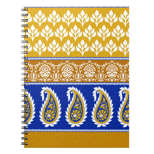Seamless traditional indian paisley border notebook (Front)