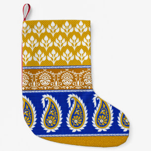 Seamless traditional indian paisley border small christmas stocking