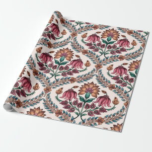 Seamless Traditional Mughalart,pattern,floral,flow Wrapping Paper