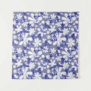 Seamless traditional ornament indigo pattern tapestry