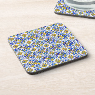 Seamless Traditional Portuguese Azulejo Pattern Coaster
