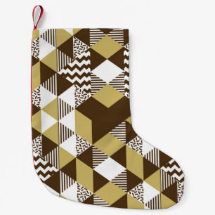 Seamless triangle: geometric gold fashion. small christmas stocking