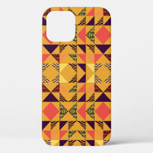 Seamless triangle pattern abstract background with iPhone 12 case