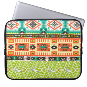 Seamless tribal pattern with geometric elements an laptop sleeve