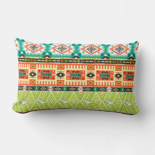 Seamless tribal pattern with geometric elements an lumbar cushion