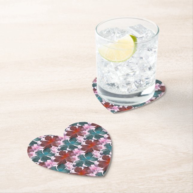 Seamless tropical floral pattern  cutting board paper coaster (Insitu)