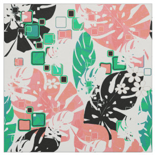 Seamless tropical jungle abstract modern leaves pa fabric