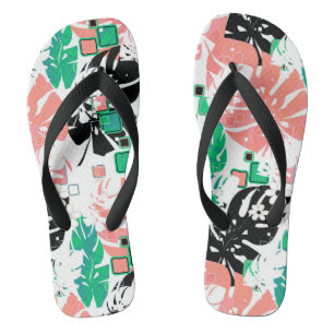 Seamless tropical jungle abstract modern leaves pa jandals