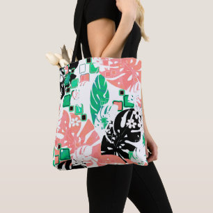 Seamless tropical jungle abstract modern leaves pa tote bag