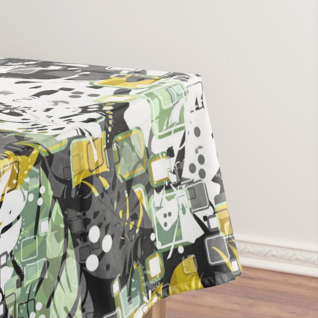 Seamless tropical jungle exotic leaves abstract bl tablecloth (In Situ)