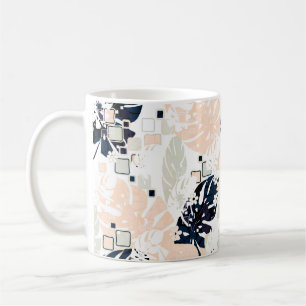 Seamless tropical jungle leaves monstera palm abst coffee mug