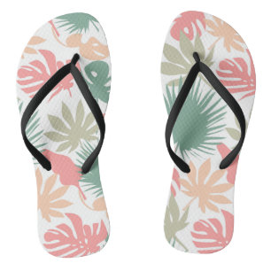 Seamless tropical leaves pattern jandals