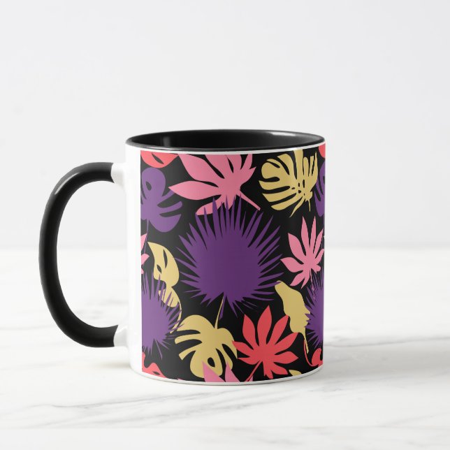 Seamless tropical leaves pattern mug (Left)