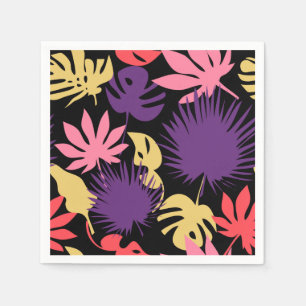 Seamless tropical leaves pattern napkin