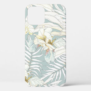 Seamless tropical pattern with flowers Orchid, Fl iPhone 12 Case