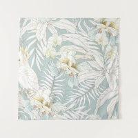 Seamless tropical pattern with flowers Orchid,  Fl