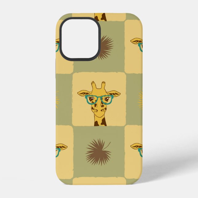 Seamless tropical pattern with giraffe and palm le iPhone case (Back)