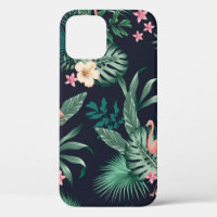 seamless tropical pattern with lush foliage, flow