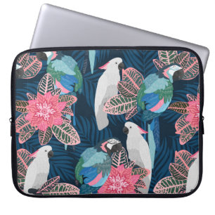 Seamless tropical pattern with parrots. Vintage il Laptop Sleeve