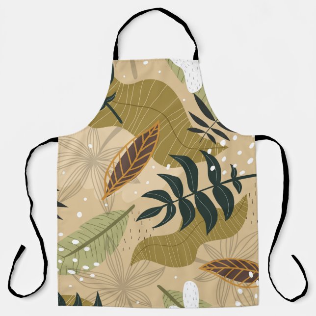 Seamless tropical pattern with plants, leaves, dec apron (Front)