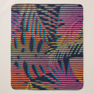 Seamless tropical pattern with tropical plants. Ha Sherpa Blanket