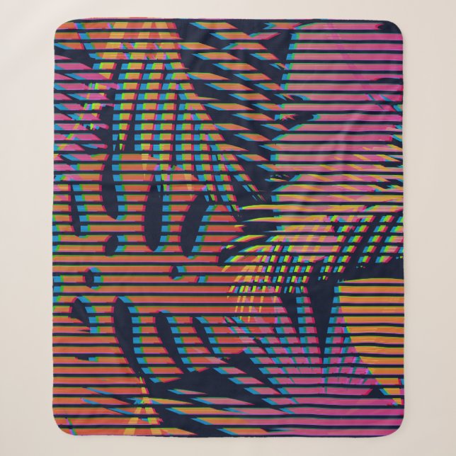 Seamless tropical pattern with tropical plants. Ha Sherpa Blanket (Front)