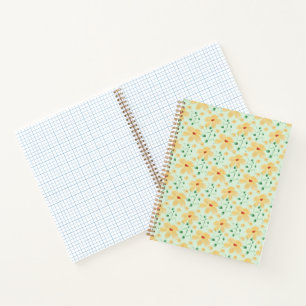 Seamless tropical yellow floral pattern  notebook