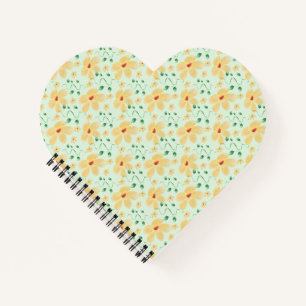 Seamless tropical yellow floral pattern  notebook
