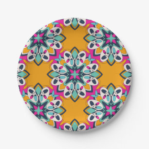 Seamless Turkish Colourful Cute  Paper Plate