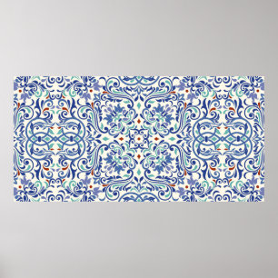 Seamless turkish colourful pattern. Endless patter Poster