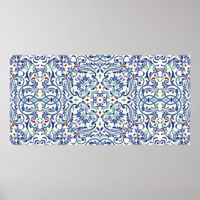 Seamless turkish colourful pattern. Endless patter Poster (Front)