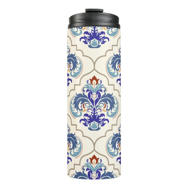 Seamless turkish colourful pattern. thermal tumbler (Front)