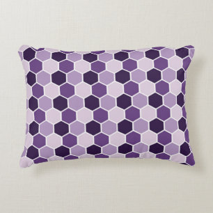 Seamless ultraviolet hexagon pattern. Honeycomb co Decorative Cushion