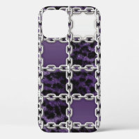 Seamless ultraviolet leopard and silver chain patt