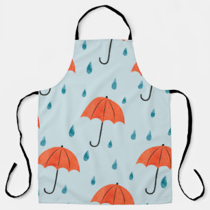 Seamless umbrellas and rain drops pattern. Waterco Apron