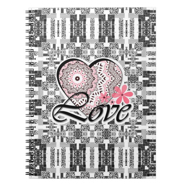 Seamless Valentine's Day Love oarnamental decor pa Notebook (Front)