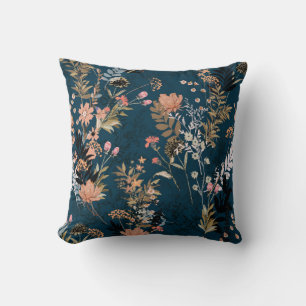 Seamless vintage autumn pattern with red and orang cushion