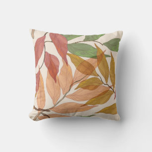 seamless Vintage background with watercolor leaves Cushion