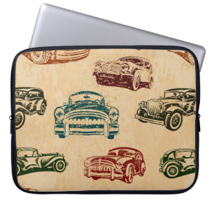 Seamless vintage car background. laptop sleeve