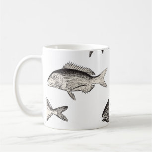 Seamless vintage fish patternvintage, fish, patter coffee mug
