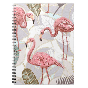 Seamless vintage floral pattern background with fl notebook