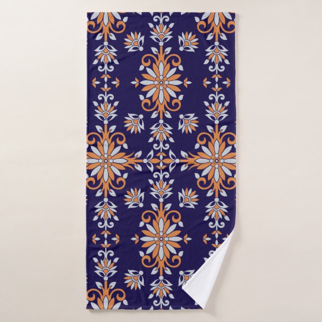 Seamless vintage floral pattern bath towel (Bath Towel)