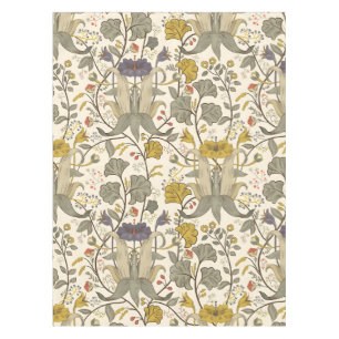 Seamless vintage floral pattern in cream back tablecloth