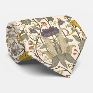 Seamless vintage floral pattern tie