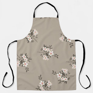 Seamless vintage flower bunch design pattern grey apron