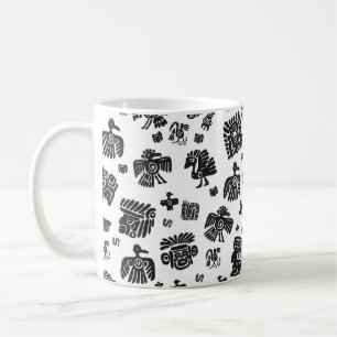 Seamless vintage maya pattern. Black and white eth Coffee Mug