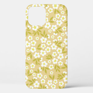 Seamless vintage pattern abstract. Cute white flow iPhone 12 Case