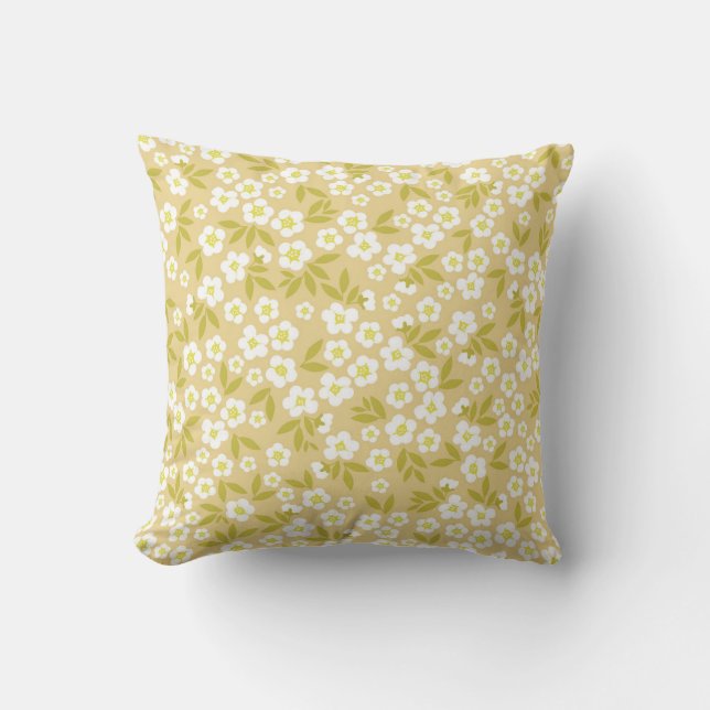 Seamless vintage pattern abstract. Cute white flow Cushion (Front)