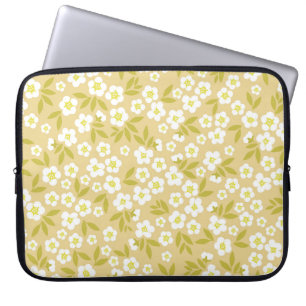 Seamless vintage pattern abstract. Cute white flow Laptop Sleeve