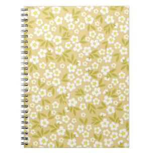 Seamless vintage pattern abstract. Cute white flow Notebook